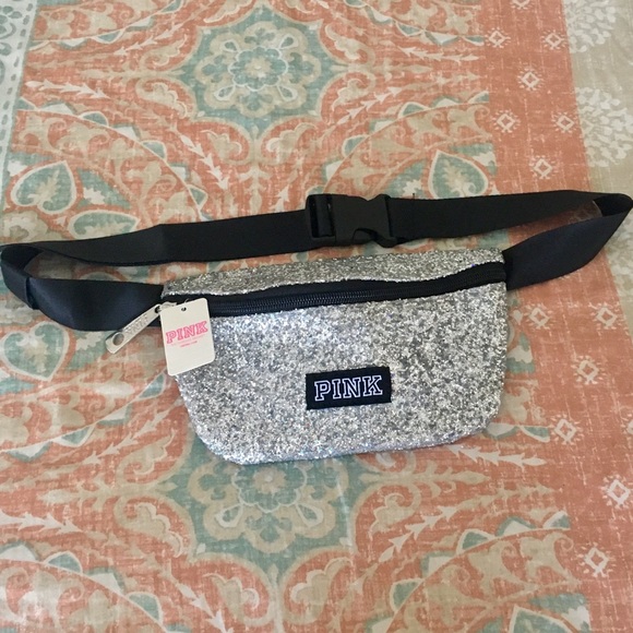 pink glitter fanny pack